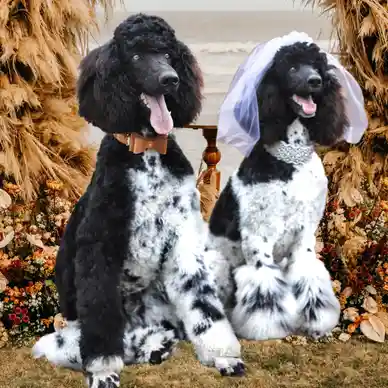 Beau and mercy dog wedding photoshoot