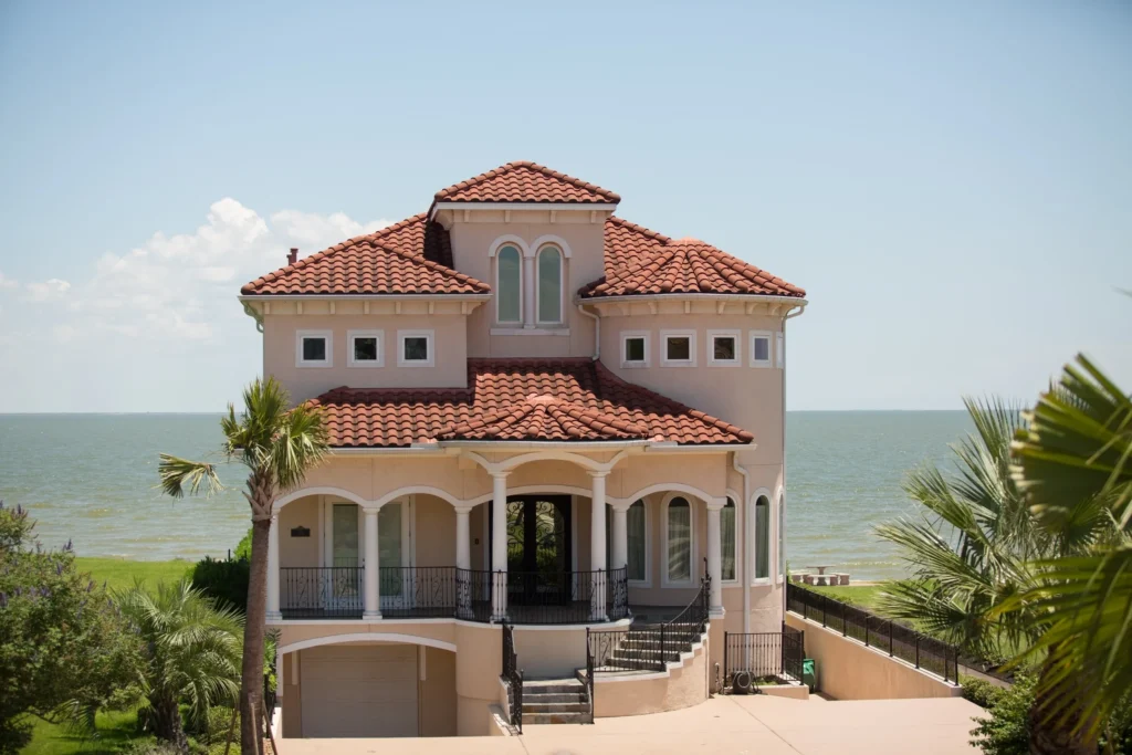 Luxury real estate by beach photo